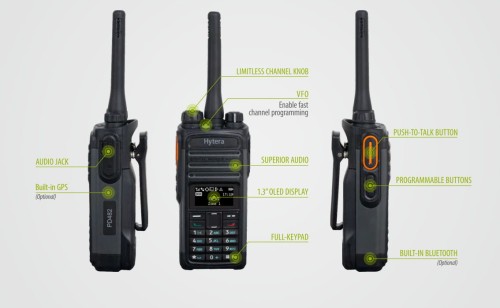 Radiotelefon nasobny Hytera PD-485, DMR, IP-54, 256 kanałów