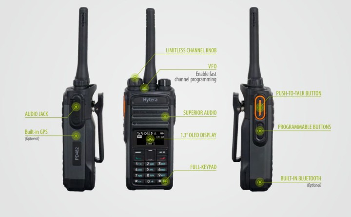 Radiotelefon nasobny Hytera PD-485, DMR, IP-54, 256 kanałów