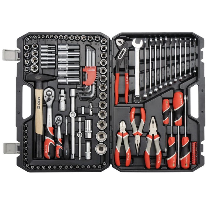 Zestaw narzędziowy YATO duży XXL 1/2" + 1/4" kpl. 122 szt