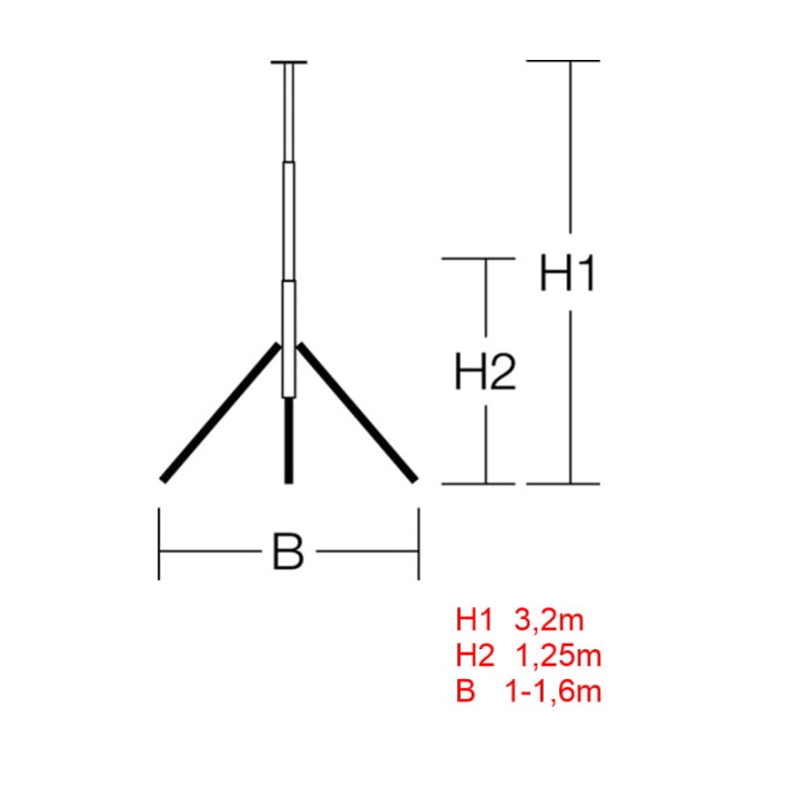 Maszt oświetleniowy dookólny Sonlux POWERTUBE II M PRO, 20000 lm, IP-65, wys. 3,7 m