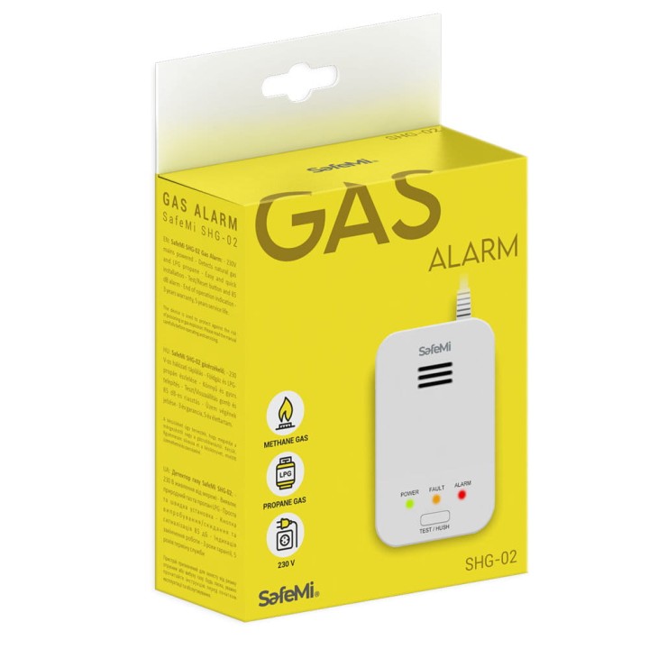 Czujnik gazu SafeMi SHG-02 (propan-butan LPG, metan) 5 lat