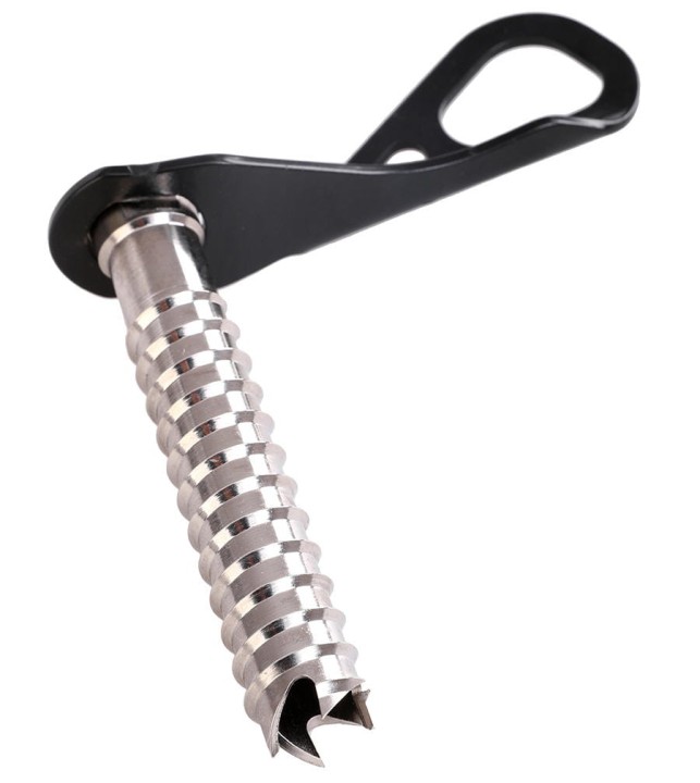 Śruba lodowa Climbing Technology z zaczepem do liny asekuracyjnej