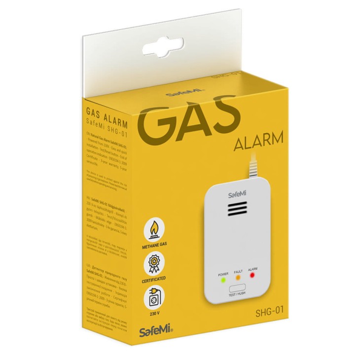 Czujnik gazu ziemnego SafeMi SHG-01 (metan, LNG) 5 lat