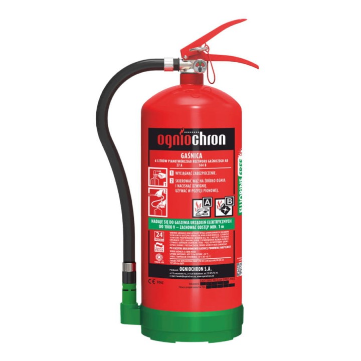 Gaśnica pianowa bez fluoru 6l GPN-6x AB/FF