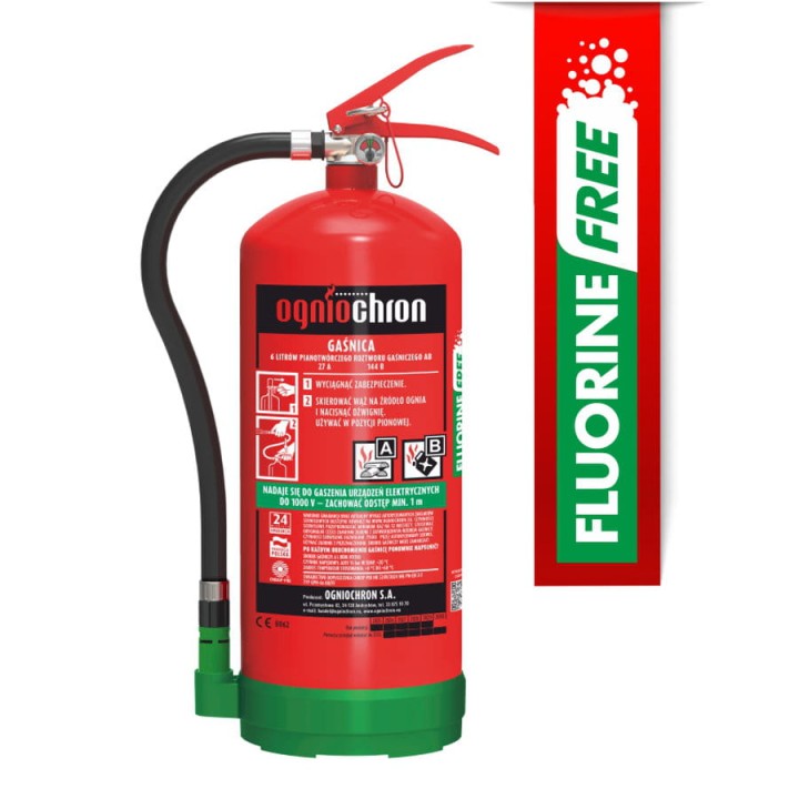 Gaśnica pianowa bez fluoru 6l GPN-6x AB/FF