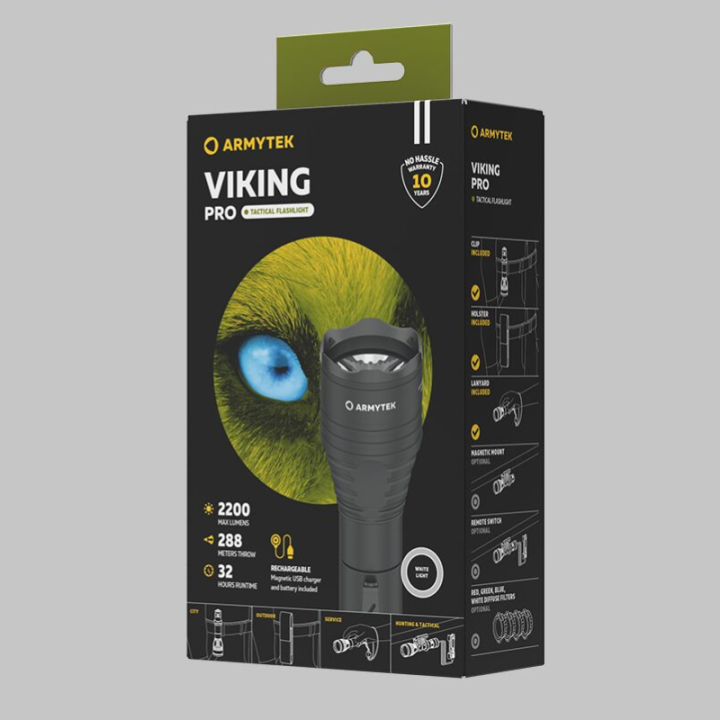 Latarka Armytek Viking Pro Magnet USB White