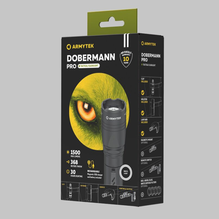 Latarka Armytek Dobermann Pro Magnet USB White