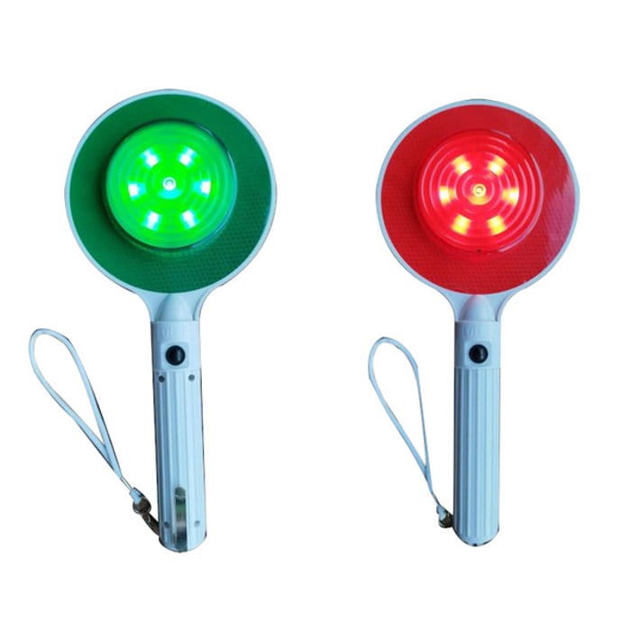Lizak dwustronny (tarcza świetlna) do kierowania ruchem, ładowalny USB