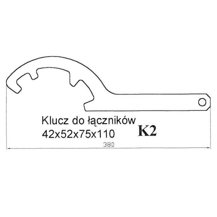 Klucz do łączników Storz 42, 52, 75 i 110, typ K2