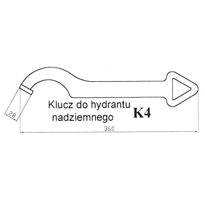 Klucz do hydrantu naziemnego, typ K4