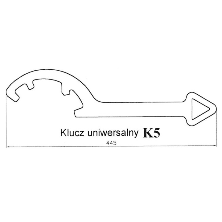 Klucz do nasad Storz 52, 75, 110 i hydrantów naziemnych, typ K5 - uniwersalny
