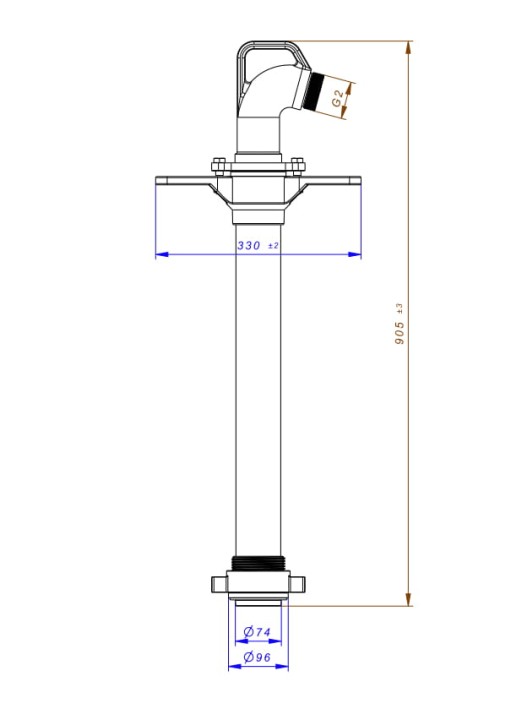 Stojak hydrantowy DN80 pojedynczy B/C (1x52)