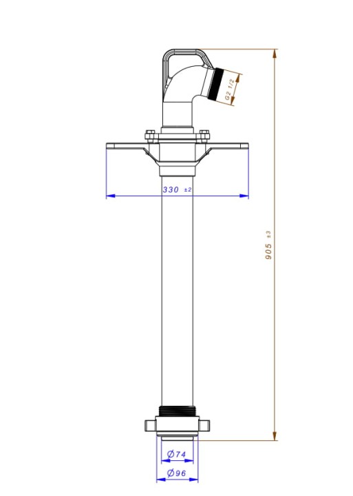Stojak hydrantowy DN80 pojedynczy B/B (1x75)