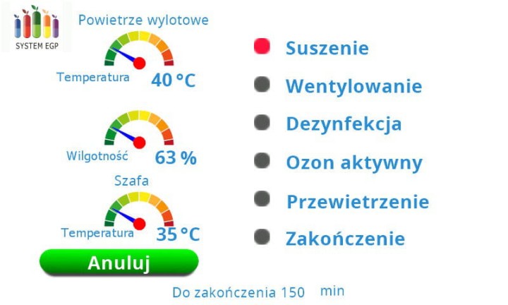 Szafa do dezynfekcji z dosuszaniem EGP: ozon, UV-C i nano srebro