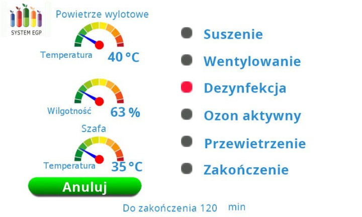 Szafa do dezynfekcji z dosuszaniem EGP: ozon, UV-C i nano srebro