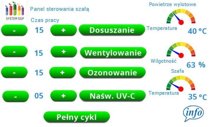 Szafa do dezynfekcji z dosuszaniem EGP: ozon, UV-C i nano srebro