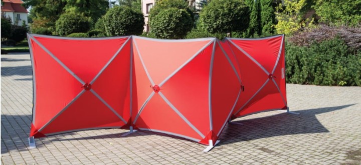 Parawan osłaniający zdarzenie GT-030 1,8x1,8m z odblaskami