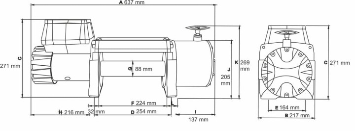 Wyciągarka samochodowa Dragon Winch DWT 22000 HD Truck