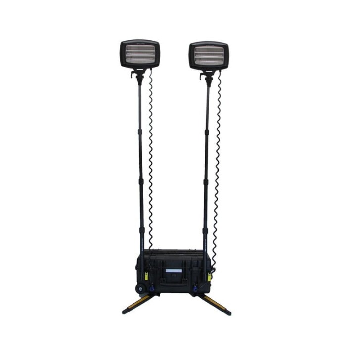 Akumulatorowy maszt oświetleniowy NightSearcher SOLARIS DUO 2x20.000 lumenów SLA 24 Ah