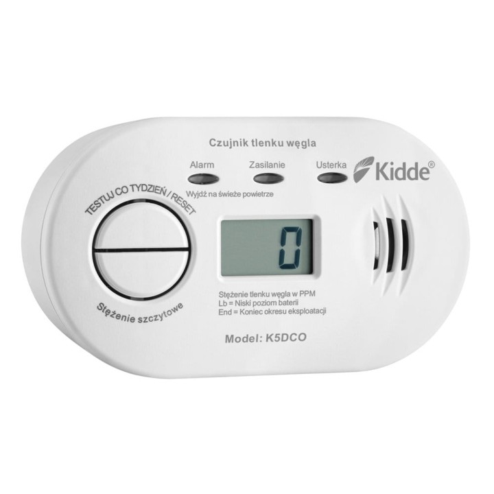 Czujnik tlenku węgla (czadu) Kidde K5DCO LCD