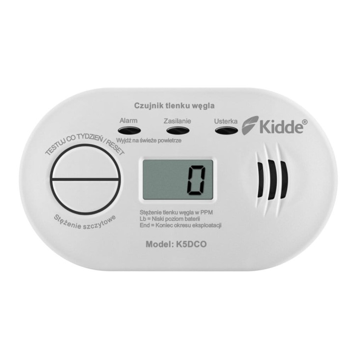 Czujnik tlenku węgla (czadu) Kidde K5DCO LCD