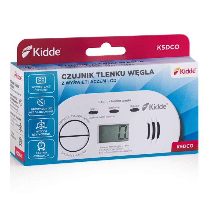 Czujnik tlenku węgla (czadu) Kidde K5DCO LCD