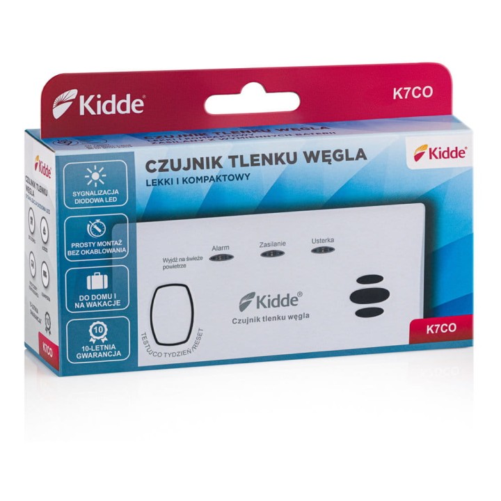 Czujnik tlenku węgla (czadu) Kidde K7CO (10 lat gw.)