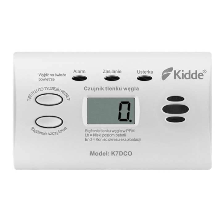 Czujnik tlenku węgla (czadu) Kidde K7DCO LCD (10 lat gw.)