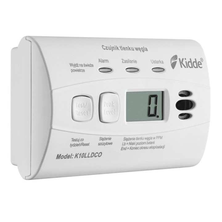 Czujnik tlenku węgla (czadu) Kidde K10LLDCO LCD (10 lat gw.)