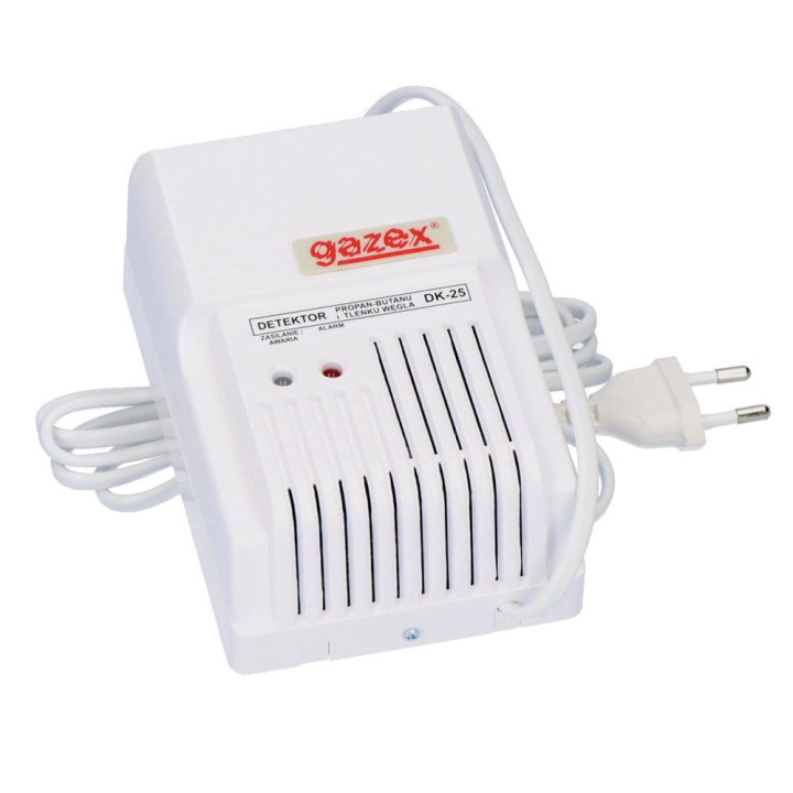 Domowy czujnik detektor 2w1 tlenku węgla (czadu) i gazu propan-butan (LPG) Gazex DK-25/E 230V