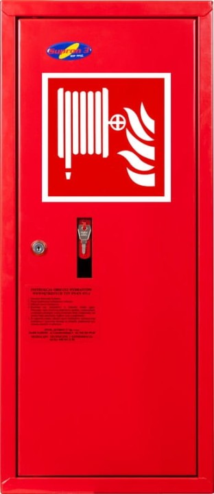Hydrant wewnętrzny Z-25/20 wykonanie boczne, zawieszany z wężem półsztywnym 25mm dł. 20m