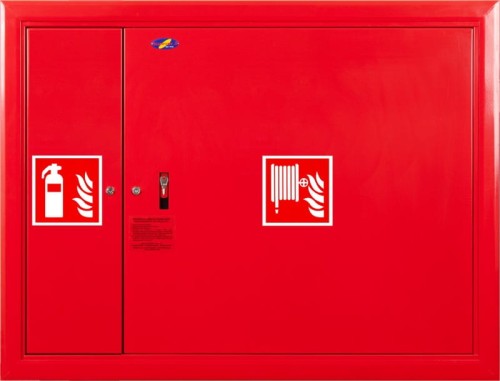 Hydrant wewnętrzny W-25/30G FIT wnękowy (podtynkowy) z wężem półsztywnym 25mm dł. 30m i miejscem na gaśnicę