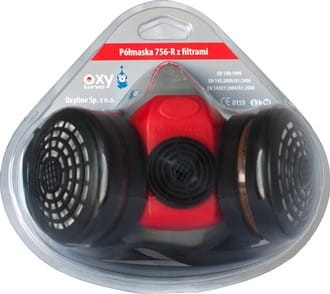 Półmaska wielogazowa Oxyline Climax 756-R + 2 pochłaniacze ABEK1, gumowa