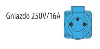 Przedłużacz zwijany 1-fazowy 40m, IP-44, 4x230V, guma 3x2.5, termik, max 4,6KW