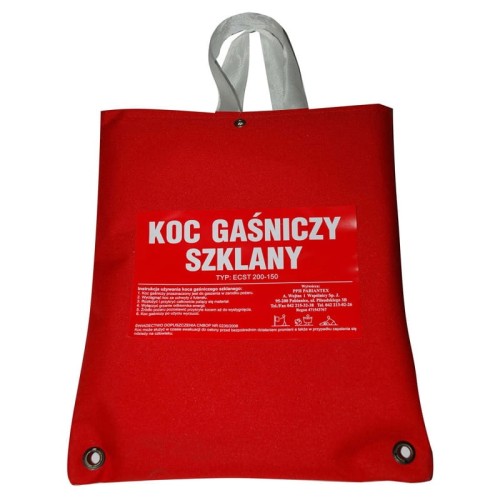 Koc gaśniczy szklany 1,8x1,2 m, ECST 100, PN-EN 1869:2019