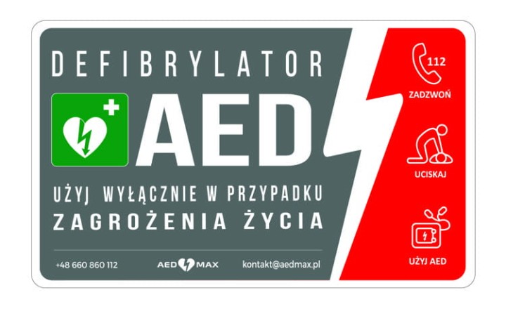 Oznakowanie AED - Gablota