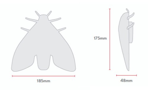 Designerski czujnik dymu JALO LENTO 10 (ćma)