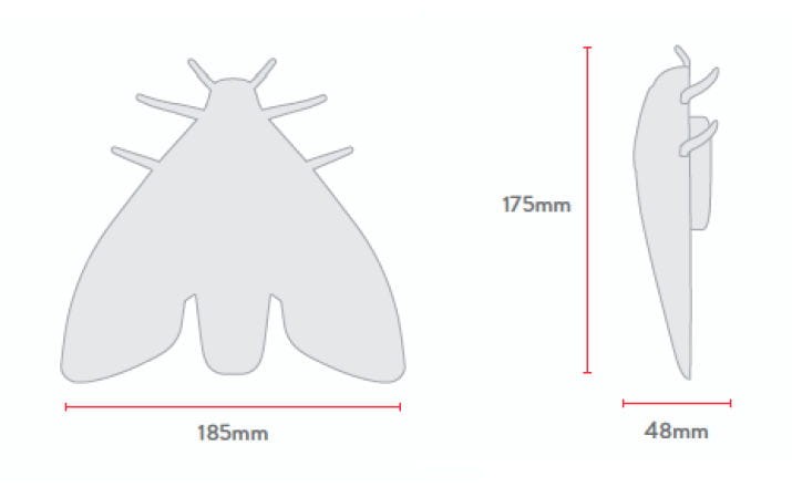 Designerski czujnik dymu JALO LENTO 10 (ćma)